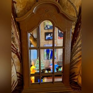 Vintage Syroco Homco Hollywood Regency woodgrain mirror